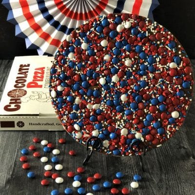 Fourth of July red white blue Chocolate Pizza