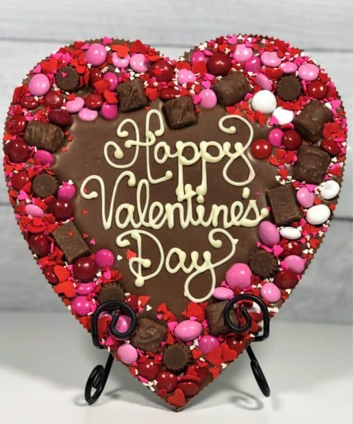 Valentines heart chocolate pizza