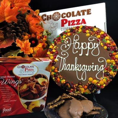 happy Thanksgiving chocolate pizza wings combo