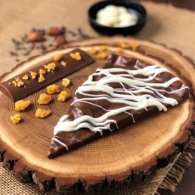 plain chocolate slice in milk chocolate