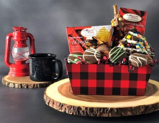 chocolate gift baskets for men lumberjack