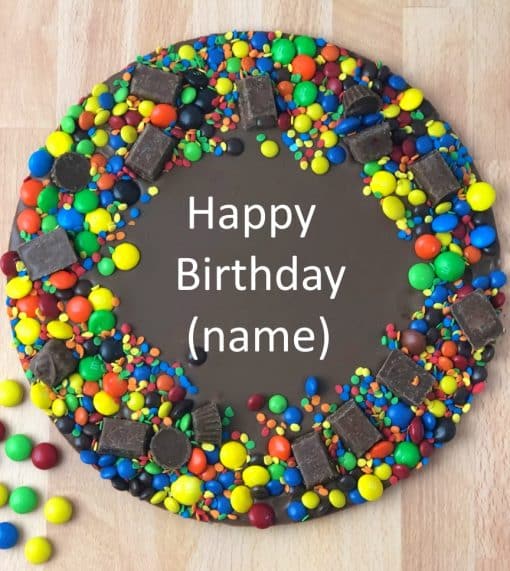 personalized birthday chocolate with colorful candy border