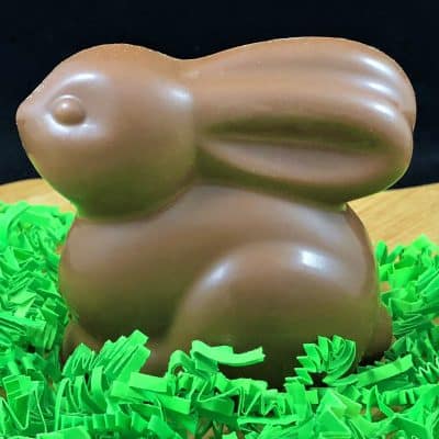 solid chocolate Easter bunny in milk or dark chocolate