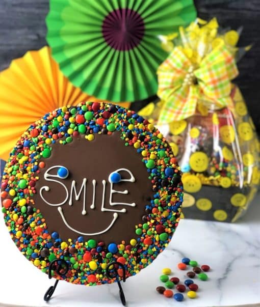 keep smiling chocolate pizza and gift basket