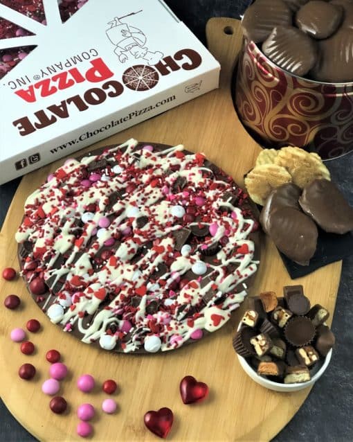 chocolate pizza and peanut butter wings combo is love in every bite